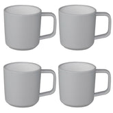 ABS Camping Tassenset non-slip elegante Farben 4 Tassen je 350 ml - grau weiß Campinggeschirr Geschirr Personen Picknick Camping Outdoor